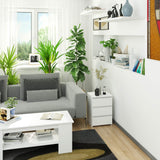 Commode à trois tiroirs, élégante, pour intérieurs minimalistes, 40x35x57cm, salon, chambre, couloir, placard, buffet, buffet haut, nombreux rangements, blanc