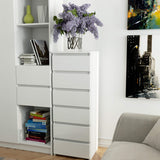 Commode avec 6 tiroirs commode chambre couloir salon organisateur commode 40 cm de large 109 cm de haut | Buffet haut en bois, meuble polyvalent, étroit