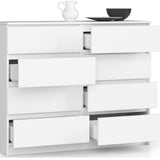 Kommode 120cm breit mit 4, 6, 8, 10 Schubladen, Schlafzimmer und Wohnzimmer, vielseitig einsetzbar für Flur und Kinderzimmer