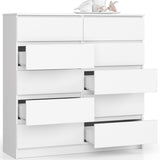 Kommode 120cm breit mit 4, 6, 8, 10 Schubladen, Schlafzimmer und Wohnzimmer, vielseitig einsetzbar für Flur und Kinderzimmer