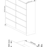 Kommode 120cm breit mit 4, 6, 8, 10 Schubladen, Schlafzimmer und Wohnzimmer, vielseitig einsetzbar für Flur und Kinderzimmer