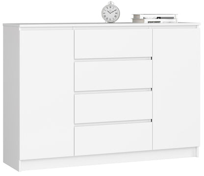 Commode largeur 140 cm, chambre et salon, polyvalente pour couloirs et chambres d'enfants