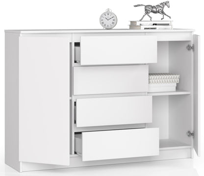 Commode largeur 140 cm, chambre et salon, polyvalente pour couloirs et chambres d'enfants