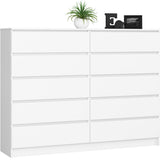 Commode blanche largeur 160 cm, chambre et salon, polyvalente pour couloirs et chambres d'enfants