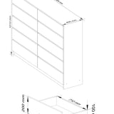 Commode blanche largeur 160 cm, chambre et salon, polyvalente pour couloirs et chambres d'enfants