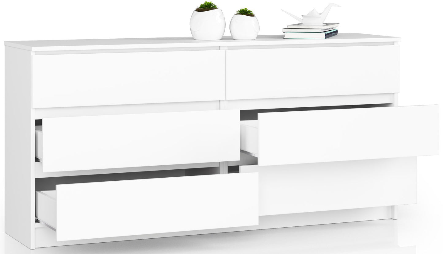 Kommode weiß 160cm breit, Schlafzimmer und Wohnzimmer, vielseitig einsetzbar für Flur und Kinderzimmer