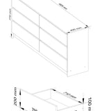 Commode blanche largeur 160 cm, chambre et salon, polyvalente pour couloirs et chambres d'enfants