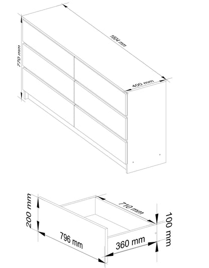 Kommode weiß 160cm breit, Schlafzimmer und Wohnzimmer, vielseitig einsetzbar für Flur und Kinderzimmer