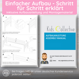 Hochbett 90x200 cm mit Matratze (optional) Rausfallschutz & zwei Lattenroste in weiß und natur Mädchen Jungen Bett Kinderbett Jugendbett 200x90 cm