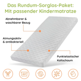 Hochbett 90x200 cm mit Matratze (optional) Rausfallschutz & zwei Lattenroste in weiß und natur Mädchen Jungen Bett Kinderbett Jugendbett 200x90 cm