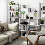 Lot de 3 étagères murales blanches avec supports métalliques, flottantes pour cuisine, couloir, chambre d'enfant, salon, salle de bain