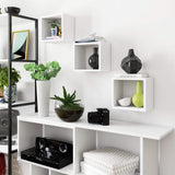 Lot de 3 étagères murales blanches avec supports métalliques, flottantes pour cuisine, couloir, chambre d'enfant, salon, salle de bain