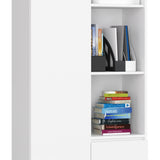 Schrank Büroregal Bücherregal Regal weiß 80cm breit 180cm hoch weiß