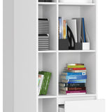 Schrank Büroregal Bücherregal Regal weiß 80cm breit 180cm hoch weiß