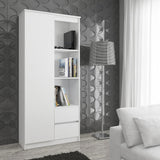 Schrank Büroregal Bücherregal Regal weiß 80cm breit 180cm hoch weiß