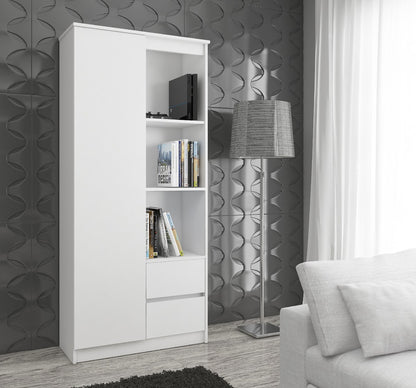 Armoire bureau étagère bibliothèque étagère blanc 80 cm de large 180 cm de haut blanc