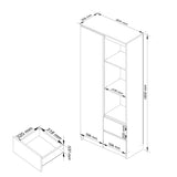 Schrank Büroregal Bücherregal Regal weiß 80cm breit 180cm hoch weiß