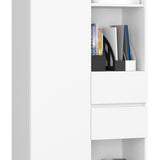 Schrank Büroregal Bücherregal Regal weiß 80cm breit 180cm hoch weiß