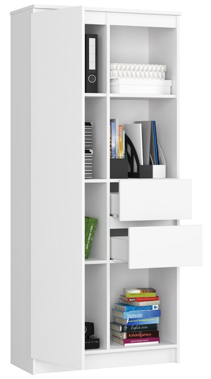 Armoire bureau étagère bibliothèque étagère blanc 80 cm de large 180 cm de haut blanc