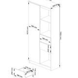 Schrank Büroregal Bücherregal Regal weiß 80cm breit 180cm hoch weiß