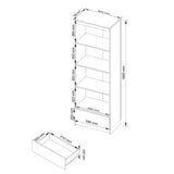 Schrank Büroregal Bücherregal Regal weiß 60cm breit 180cm hoch