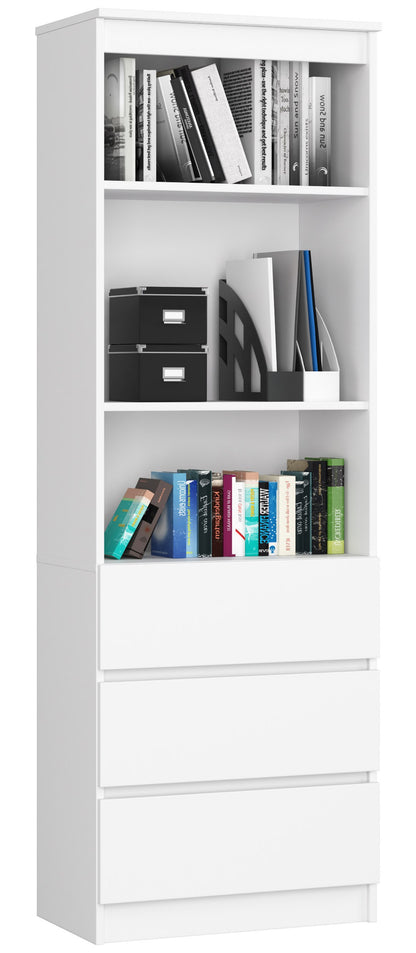 Schrank Büroregal Bücherregal Regal weiß 60cm breit 180cm hoch