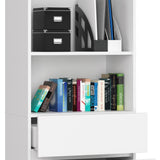 Schrank Büroregal Bücherregal Regal weiß 60cm breit 180cm hoch