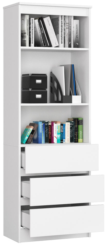 Schrank Büroregal Bücherregal Regal weiß 60cm breit 180cm hoch