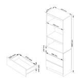 Schrank Büroregal Bücherregal Regal weiß 60cm breit 180cm hoch