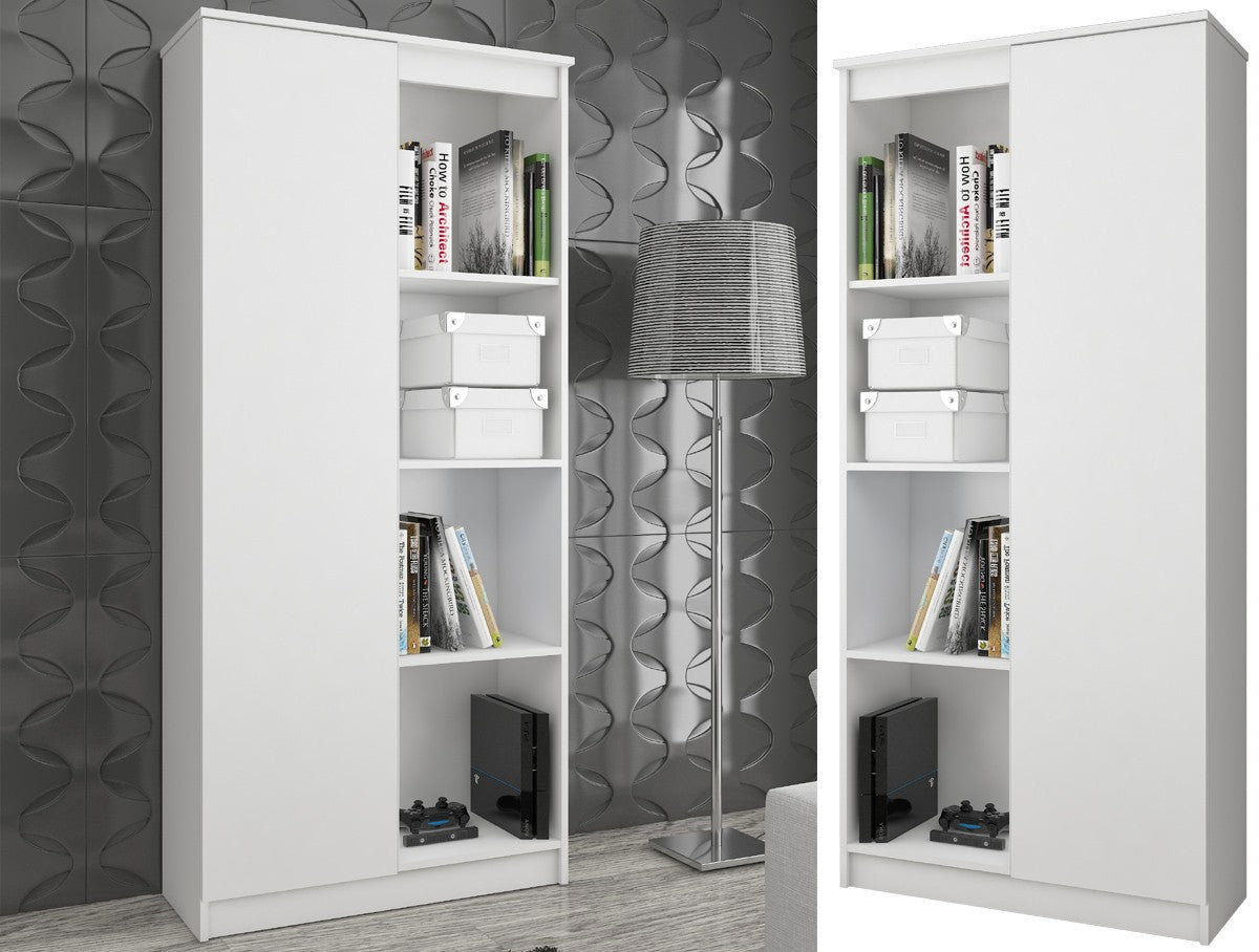 Schrank Büroregal Bücherregal Regal weiß 80cm breit 180cm hoch weiß