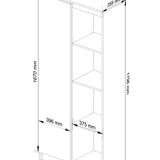 Schrank Büroregal Bücherregal Regal weiß 80cm breit 180cm hoch weiß