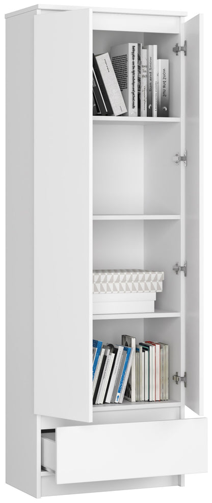 Schrank Büroregal Bücherregal Regal weiß 60cm breit 180cm hoch