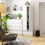 Schrank Büroregal Bücherregal Regal weiß 60cm breit 180cm hoch