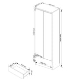 Schrank Büroregal Bücherregal Regal weiß 60cm breit 180cm hoch