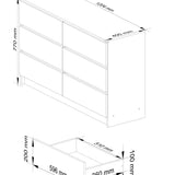 Kommode 120cm breit mit 4, 6, 8, 10 Schubladen, Schlafzimmer und Wohnzimmer, vielseitig einsetzbar für Flur und Kinderzimmer