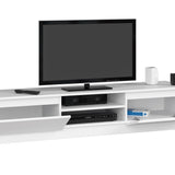 Fernsehschrank 160cm breit mit zwei Türen und zwei offenen Regalen, moderner TV-Schrank, Lowboard, Wohnzimmer Schlafzimmer