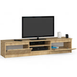 Fernsehschrank 160cm breit mit zwei Türen und zwei offenen Regalen, moderner TV-Schrank, Lowboard, Wohnzimmer Schlafzimmer