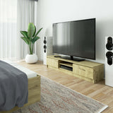 Fernsehschrank 160cm breit mit zwei Türen und zwei offenen Regalen, moderner TV-Schrank, Lowboard, Wohnzimmer Schlafzimmer