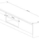 Fernsehschrank 160cm breit mit zwei Türen und zwei offenen Regalen, moderner TV-Schrank, Lowboard, Wohnzimmer Schlafzimmer
