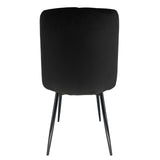 Lot de 2 chaises de salle à manger, chaises de salon, chaises en velours avec pieds en métal, avec pieds noirs