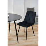 Lot de 2 chaises de salle à manger, chaises de salon, chaises en velours avec pieds en métal, avec pieds noirs