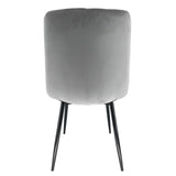 Lot de 2 chaises de salle à manger, chaises de salon, chaises en velours avec pieds en métal, avec pieds noirs