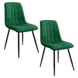2er Set Esszimmerstuhl Wohnzimmerstuhl Stuhl, Samt mit Metallbeinen, elegant, Polsterstuhl 2x mit schwarzen Beinen
