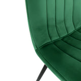 2er Set Esszimmerstuhl Wohnzimmerstuhl Stuhl, Samt mit Metallbeinen, elegant, Polsterstuhl 2x mit schwarzen Beinen