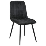 2er Set Esszimmerstuhl Wohnzimmerstuhl Stuhl, Samt mit Metallbeinen, elegant, Polsterstuhl 2x mit schwarzen Beinen