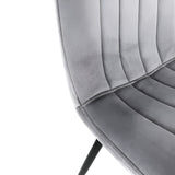 2er Set Esszimmerstuhl Wohnzimmerstuhl Stuhl, Samt mit Metallbeinen, elegant, Polsterstuhl 2x mit schwarzen Beinen