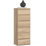 Commode avec 6 tiroirs commode chambre couloir salon organisateur commode 40 cm de large 109 cm de haut | Buffet haut en bois, meuble polyvalent, étroit