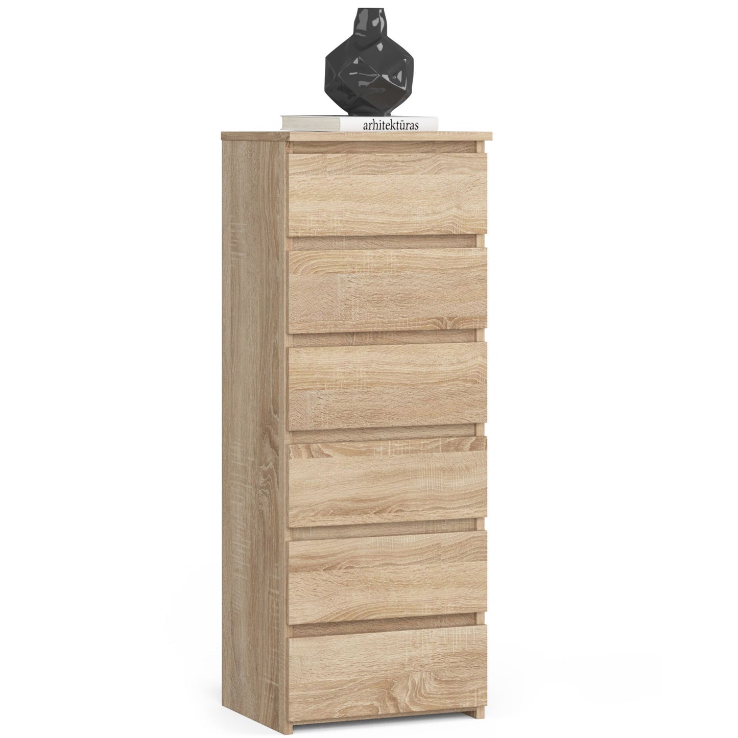 Kommode mit 6 Schubladen Kommode Schlafzimmer Flur  Wohnzimmer Organizer Kommode mit Schubladen 40 cm breit 109 cm hoch | Holz Highboard Sideboard Mehrzweckschrank Schrank schmal