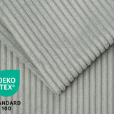 Hochbett 90x200 cm weiß mit Schlafsofa 140x200 cm Couch in Cord-Stoff OEKO-TEX 100 mit 3 Kissen, Etagenbett Stockbett 200x90 mit Leiter und Schlafcouch 200x140