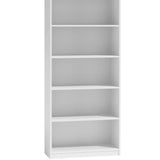 Bibliothèque classeur étagère sur pied séparateur de pièce blanc avec 5 compartiments ouverts en bois MDF